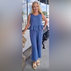 Linen blend top and pants